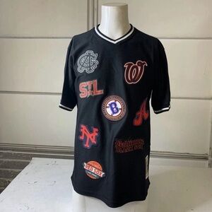 Men's Black Short-Sleeve Patch Logo Jersey